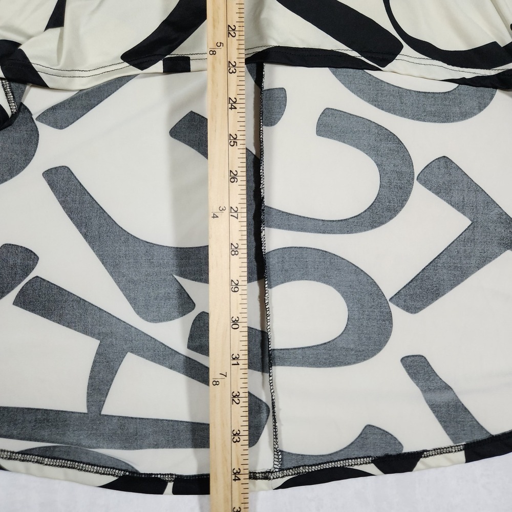 Tres Bien Black White Abstract High Low Skirt Y2K Boho Festival Womens Size XS - Picture 5 of 5